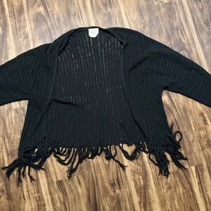 Black cardigan with tassels